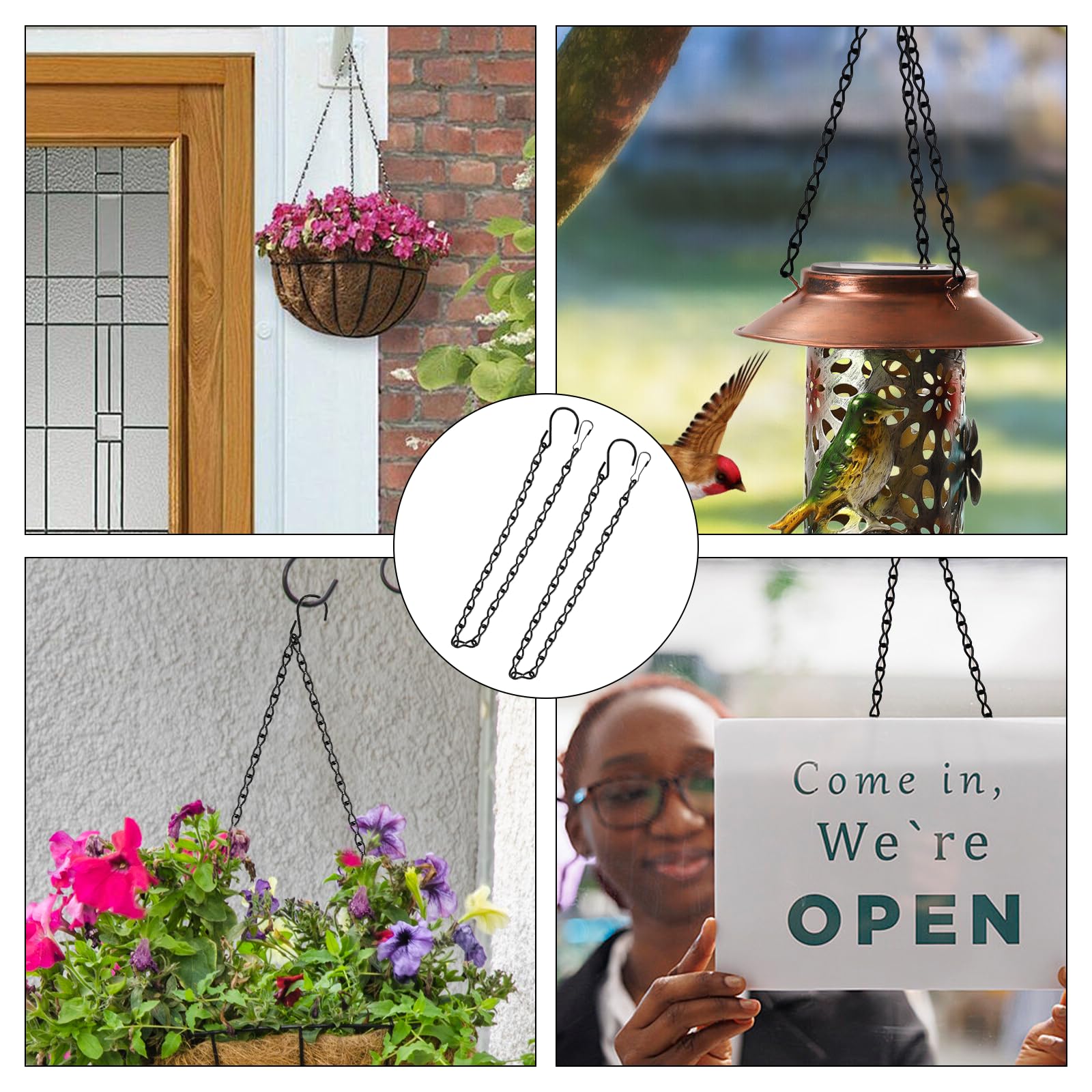 12er Metallkette Zum Aufhängen, 50cm Blumenampel Ketten, Quesuc Kette 12er Metallkette Zum Aufhängen, 50cm Blumenampel Ketten, Quesuc Kette