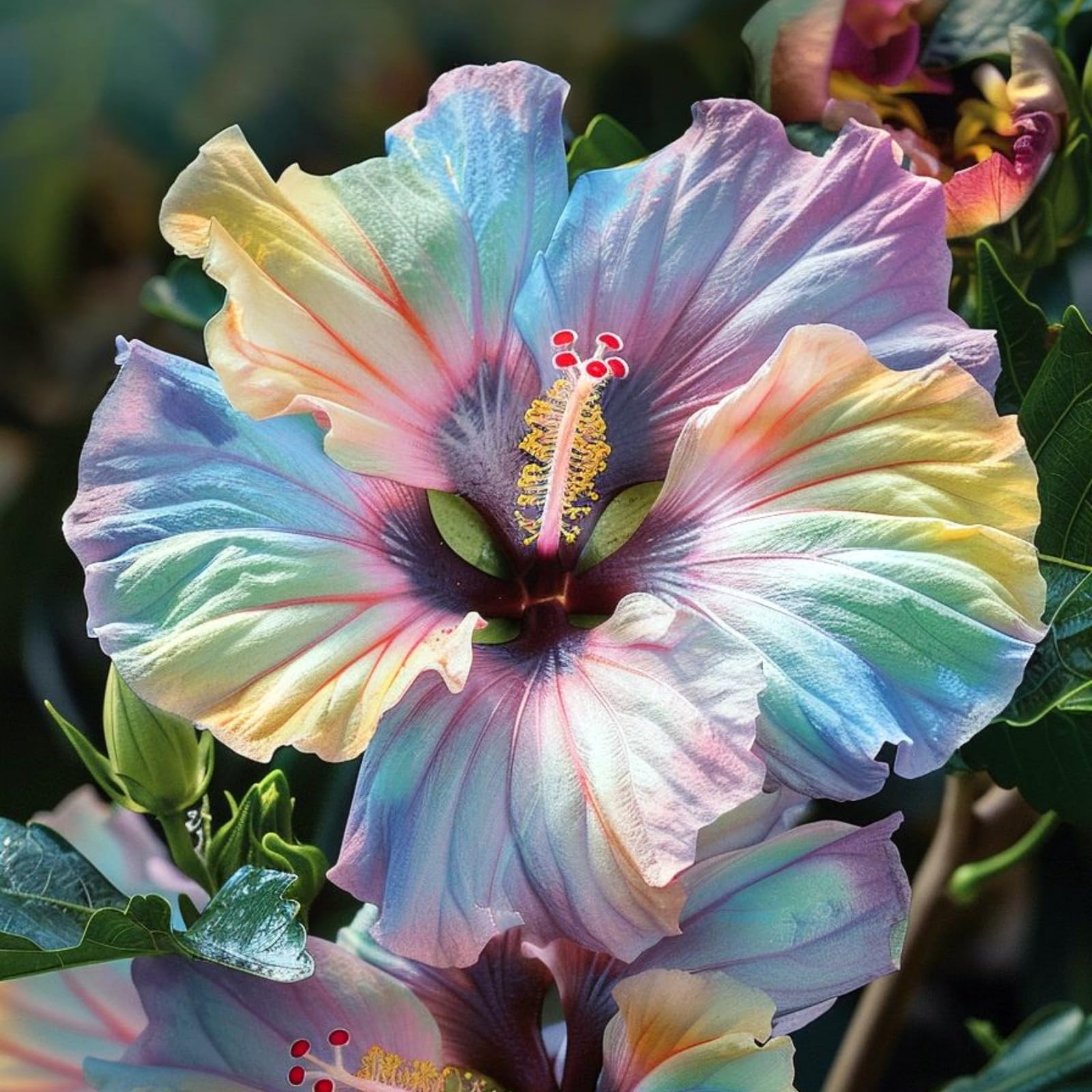 Mix Hibiscus, Surprisingly Growing, Hardy Perennial, Suitable for Spring and Autumn, Garden Viewing, No Watering Required-1 Rhizome-J