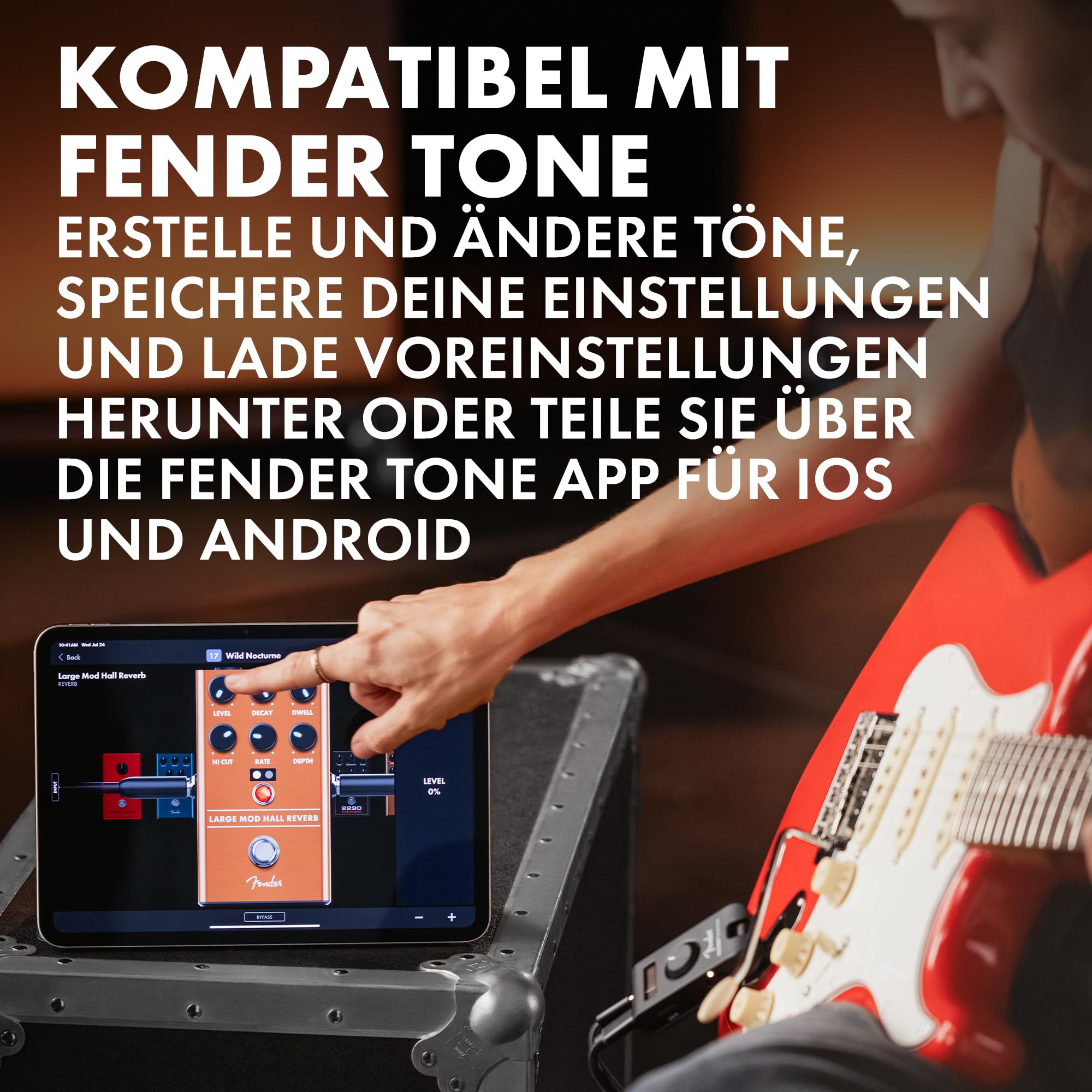Fender Mustang Micro Plus Gitarrenverstärker, Ultimativer Persönlicher Kopfhörerverstärker mit 25 Verstärkermodellen, 25 Effekten, Bluetooth und 100 Presets, USB Wiederaufladbar