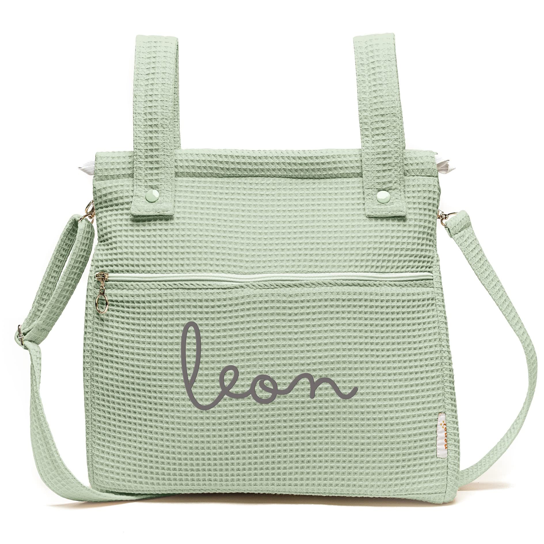 Bolsa Panera Para Carrito de Bebé Personalizada – Bolsa Talega para Carrito de Bebé con Nombre - Piqué Waffle - Piqué Gofre - Handmade - Hecho en España - Nenel