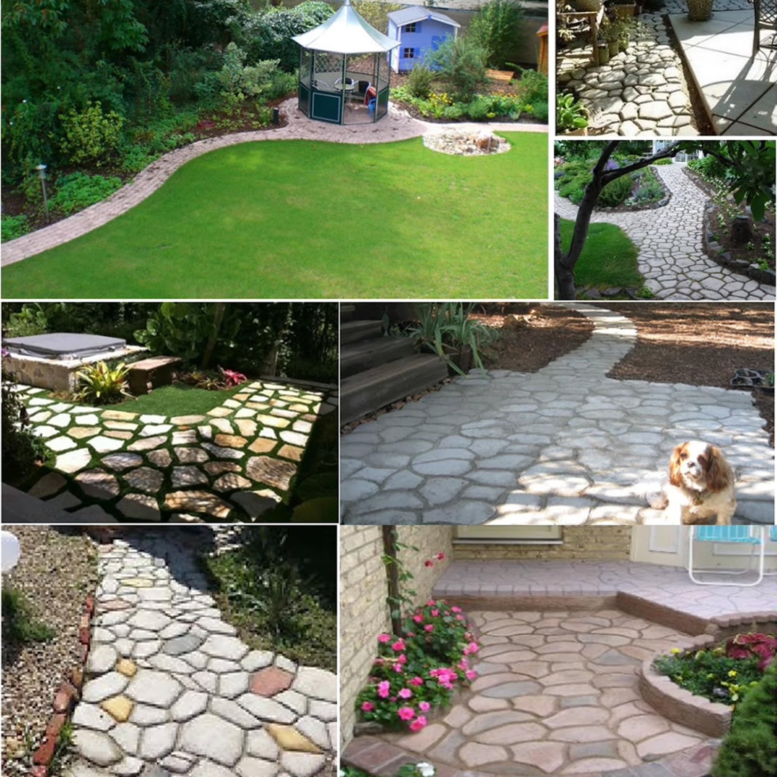 Moule Pas Japonais Exterieur Jardin, Moules à Béton en Plastique, Moule de Trottoir, Dalle de Béton Carrée à Faire Soi-même, 36/43/50cm en Option