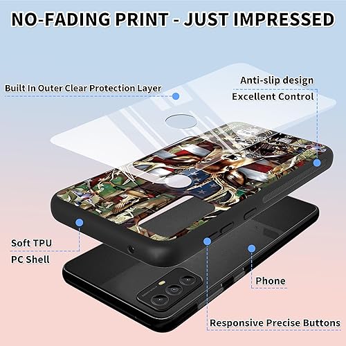 Miniatura 4 de Funda para Moto G Play 2023 con protector de pantalla + función atril con diseño de mariposas moradas, funda para Motorola Moto G Play 2023, funda