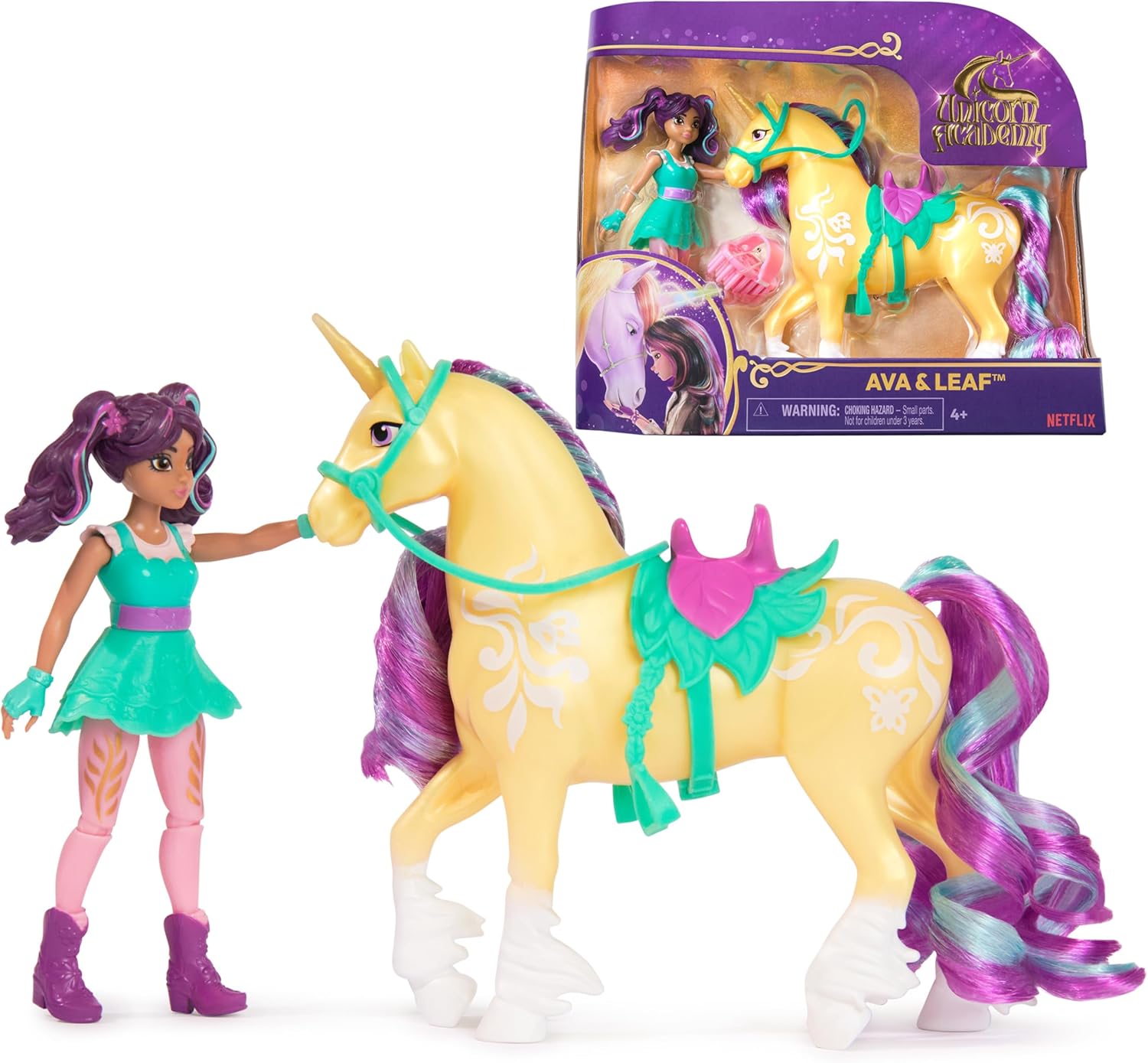 Unicorn Academy, Ava & Leaf with 2 Accessories & Hair Tool, Dolls & Unicorn Toys for Girls Ages 4 and up
