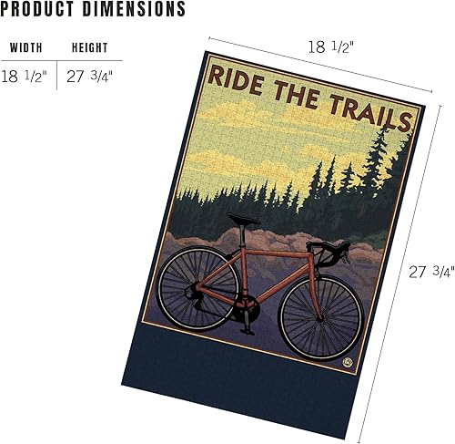 Miniatura 5 de Lantern Press Rompecabezas de 1000 piezas, bicicleta (senderos)