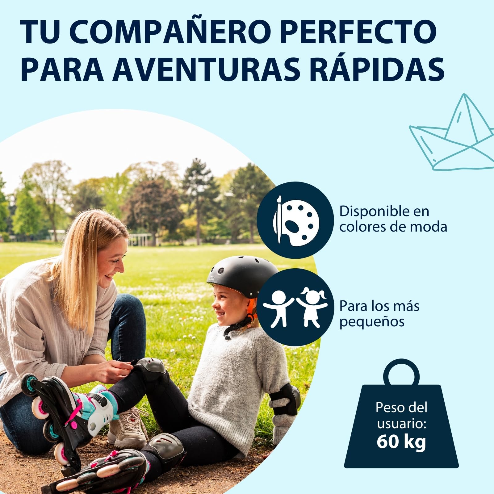 HUDORA Kids Inline Skates Basic | Patines en línea para niñas y niños, Ajustables en 4 Tallas | Fácil Entrada Gracias a la Correa de Potencia y la Hebilla de Cierre a presión