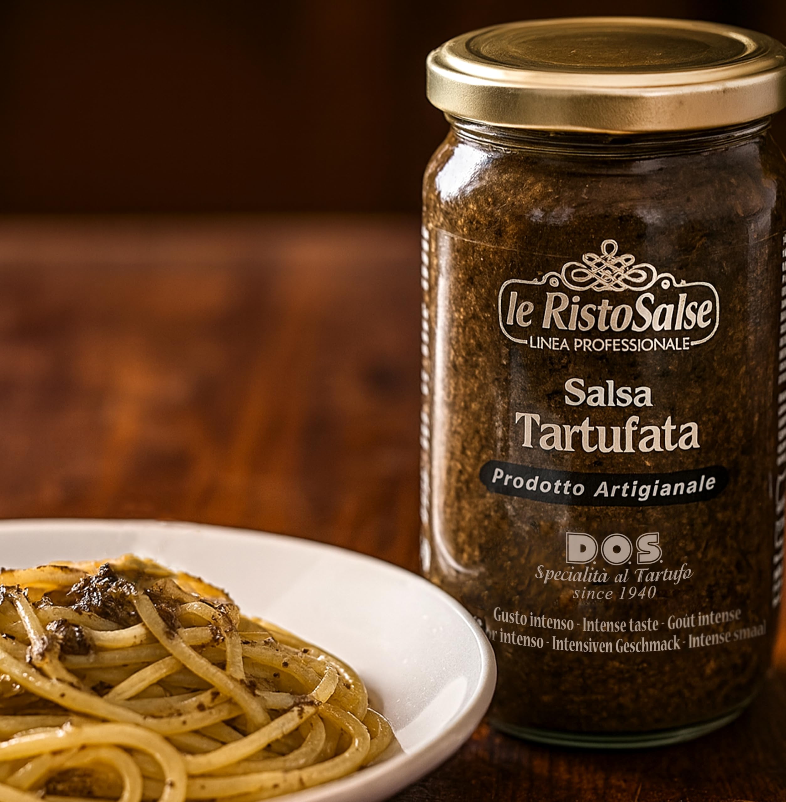Salsa de trufa 190g - Salsa de trufa lista para usar - Utilizada en restaurantes y chefs profesionales - Trufa Italia Umbría - Producto artesanal Umbría
