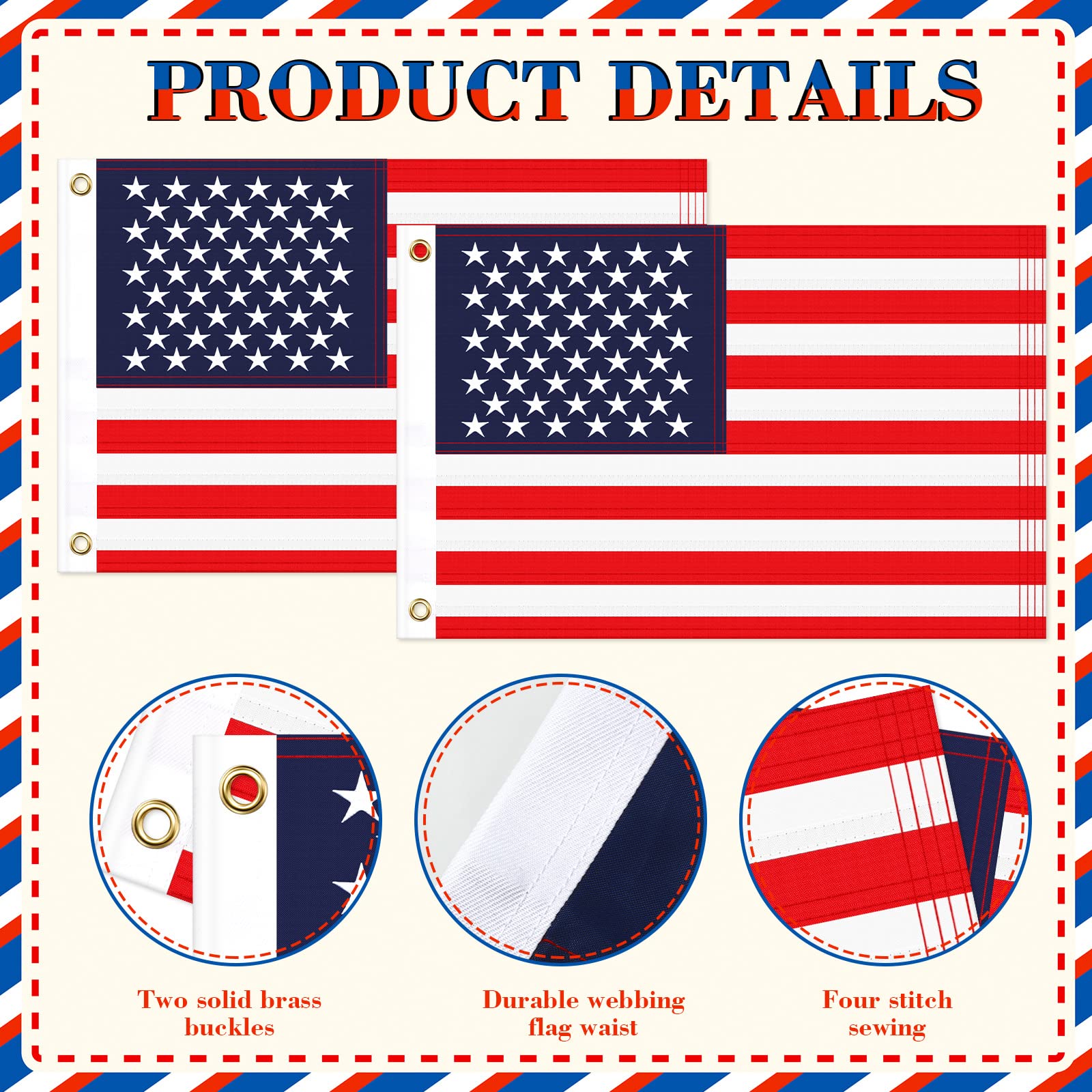 Amazon.co.jp: 2ピース アメリカ国旗 12 x 18インチ ボートフラッグ 50