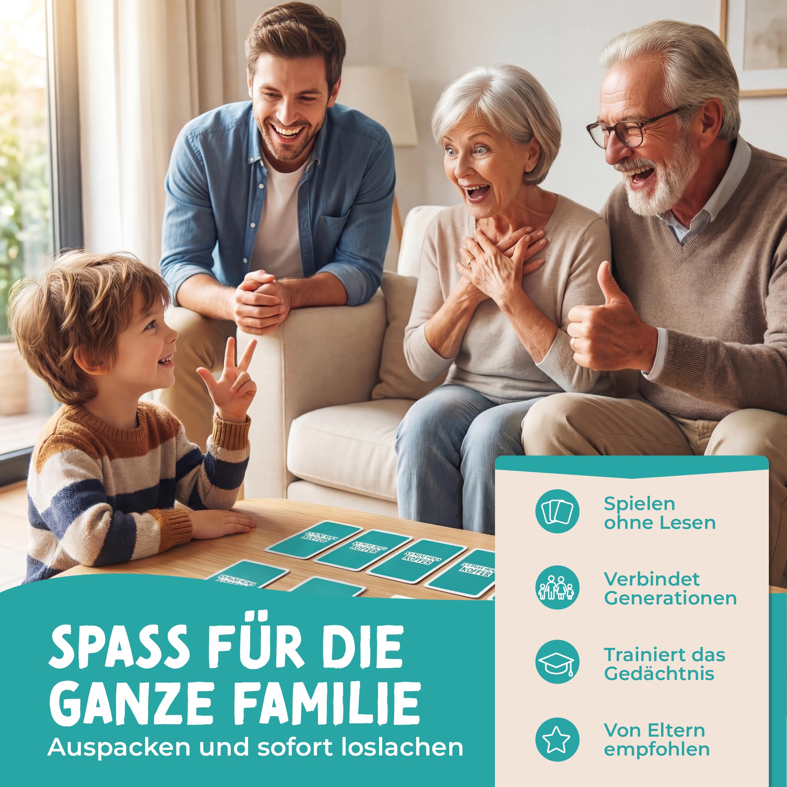 Ich packe meinen Koffer | Reise- & Ratespiel | Geschenk für Kinder ab 4 J. | Kompaktes Kartenspiel ab 4 Jahren: Tolles Mitbringsel & ideale Geschenkidee für jeden Kindergeburtstag.