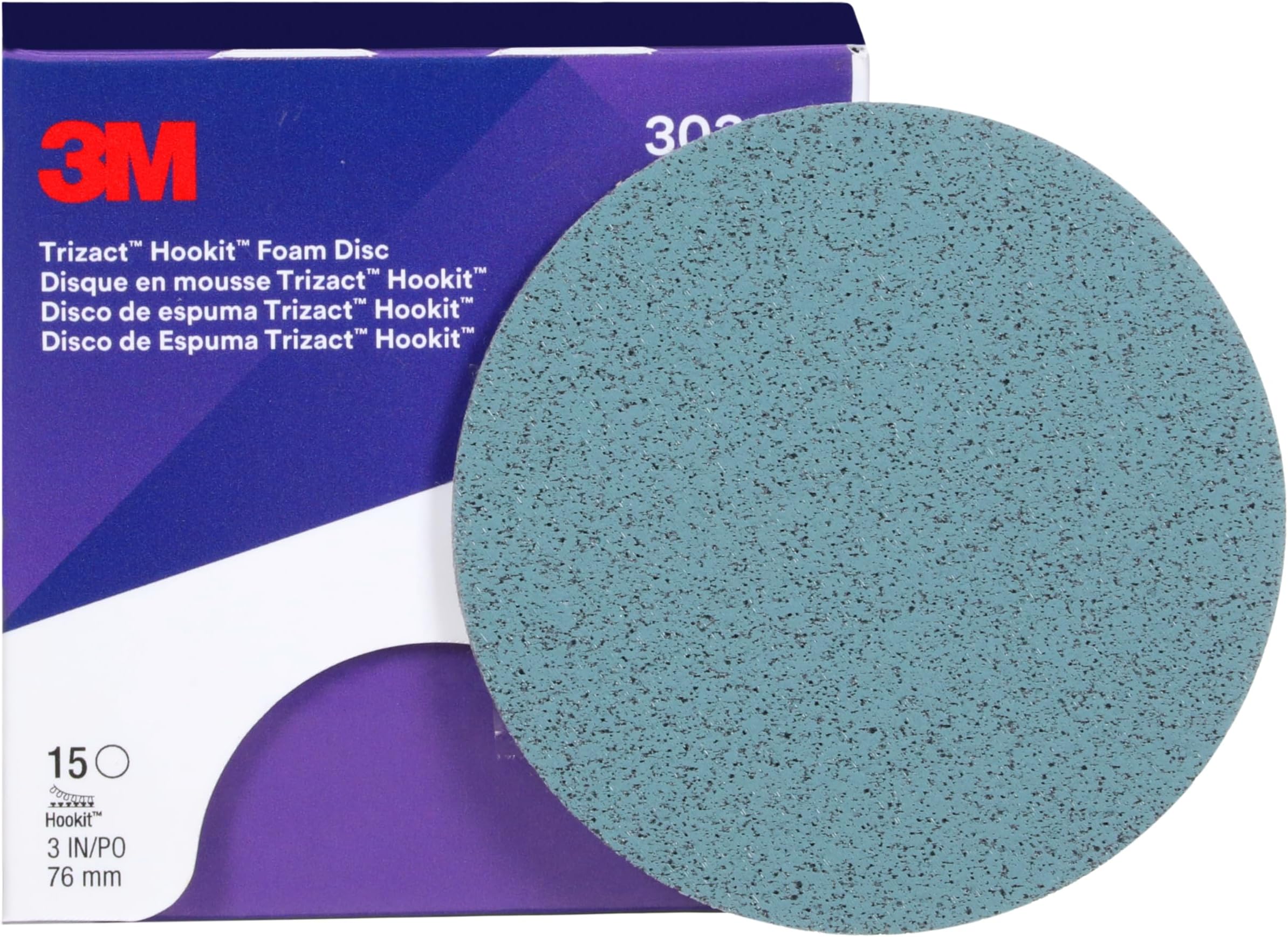 3M Trizact 5000 Grit Ceramic Foam Disc, 3 Inch, Pack of 15, Compatible with Angle Grinder