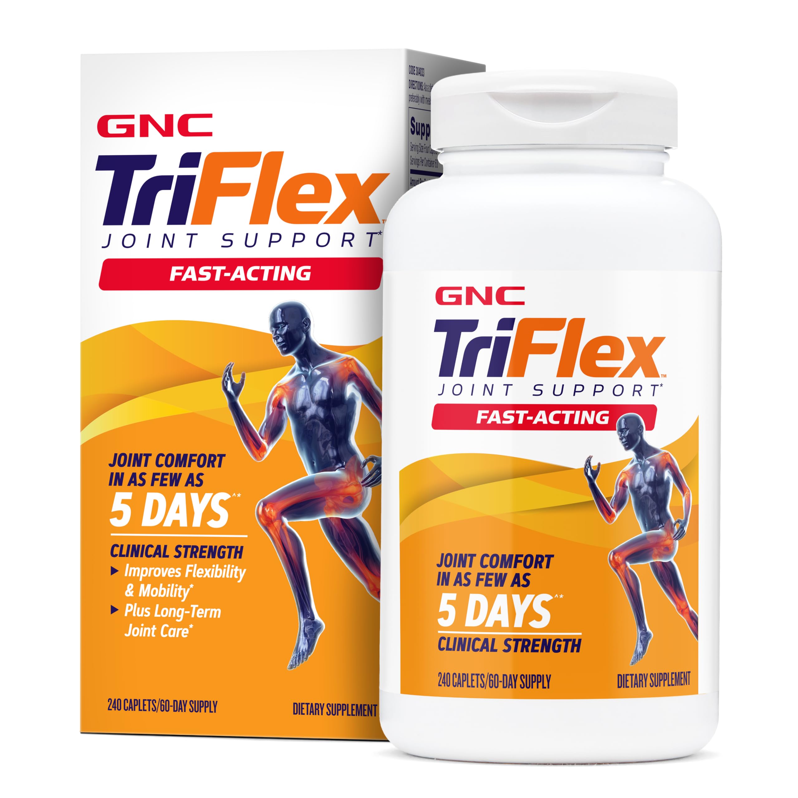 GNC TriFlex Fast-Acting, Improves Joint Comfort & Stiffness, 240 Caplets