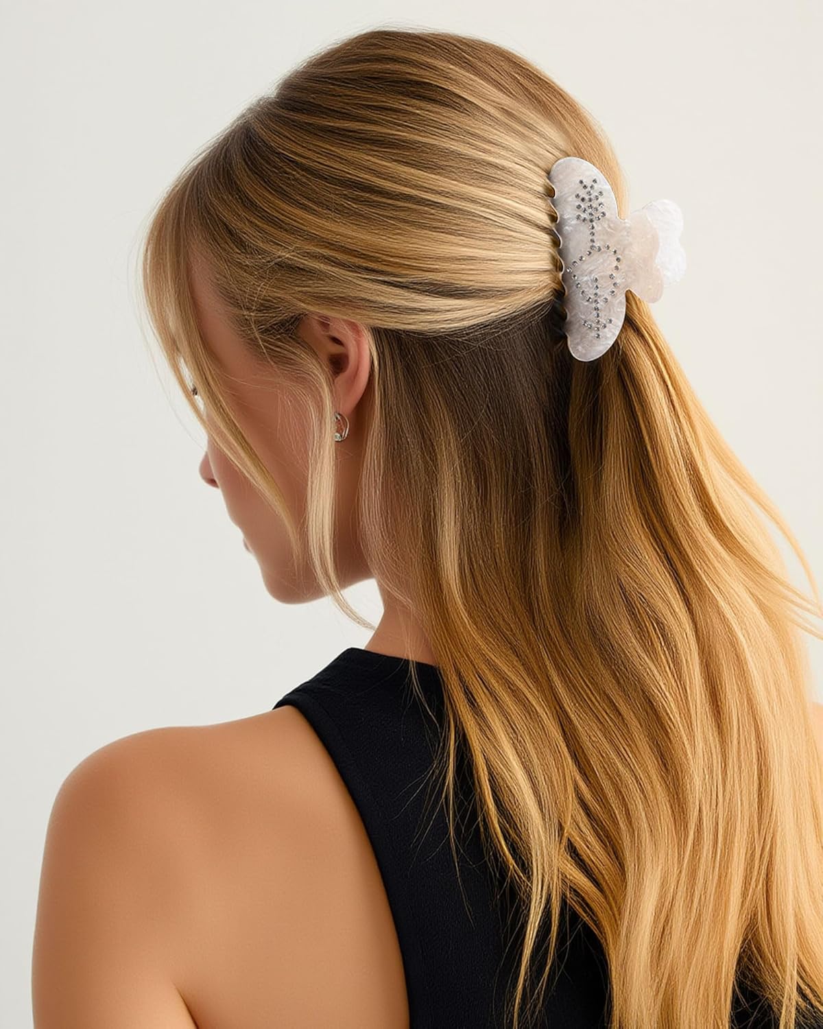 HAIMEIKANG 3 PCs Acrylic Rhinestone Hair Claw Clips - Large Hair Clips Non-slip Banana Hair Barrettes Clips for Women Girls - Image 6