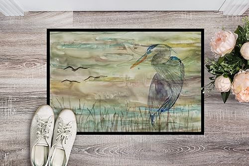 Miniatura 3 de Caroline's Treasures SC2019MAT - Tapete azul de garza de 18 x 27 pulgadas, tapete para puerta delantera, interior y exterior, para entrada,