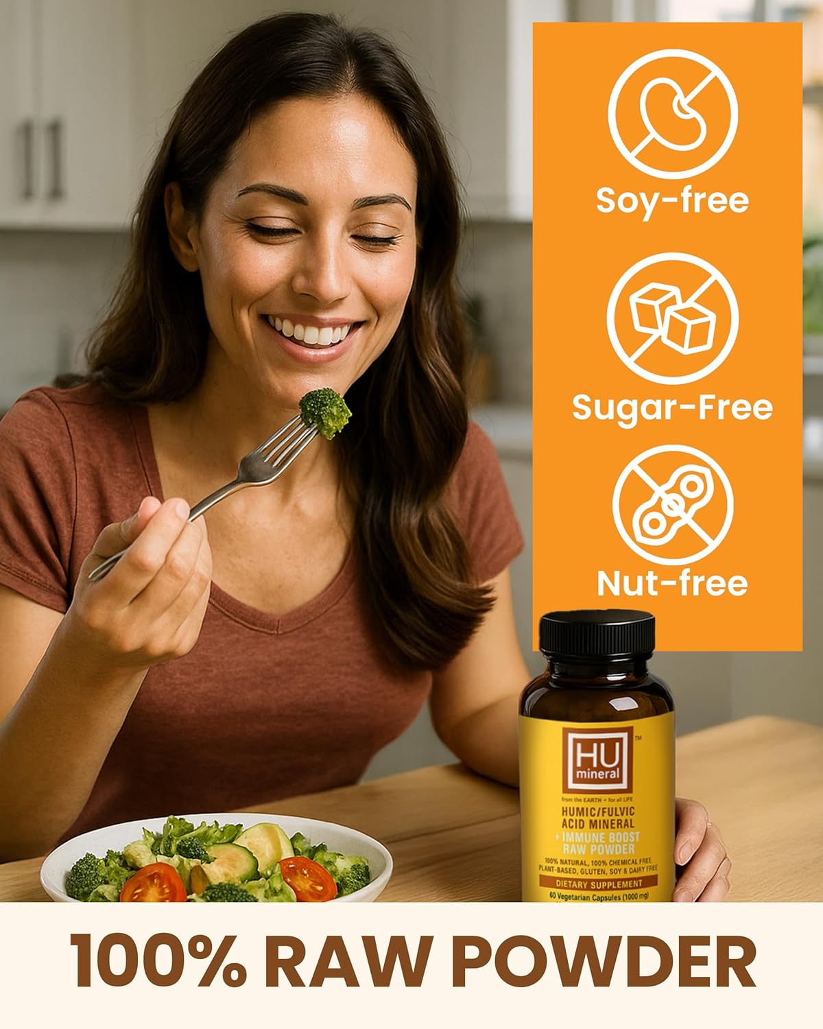 Humic & Fulvic Acid Supplement Capsules – Organic Plant-Based Acid Fulvic Supplement with Fulvic-Humic Mineral Blend for Detox & Absorption 60 ct