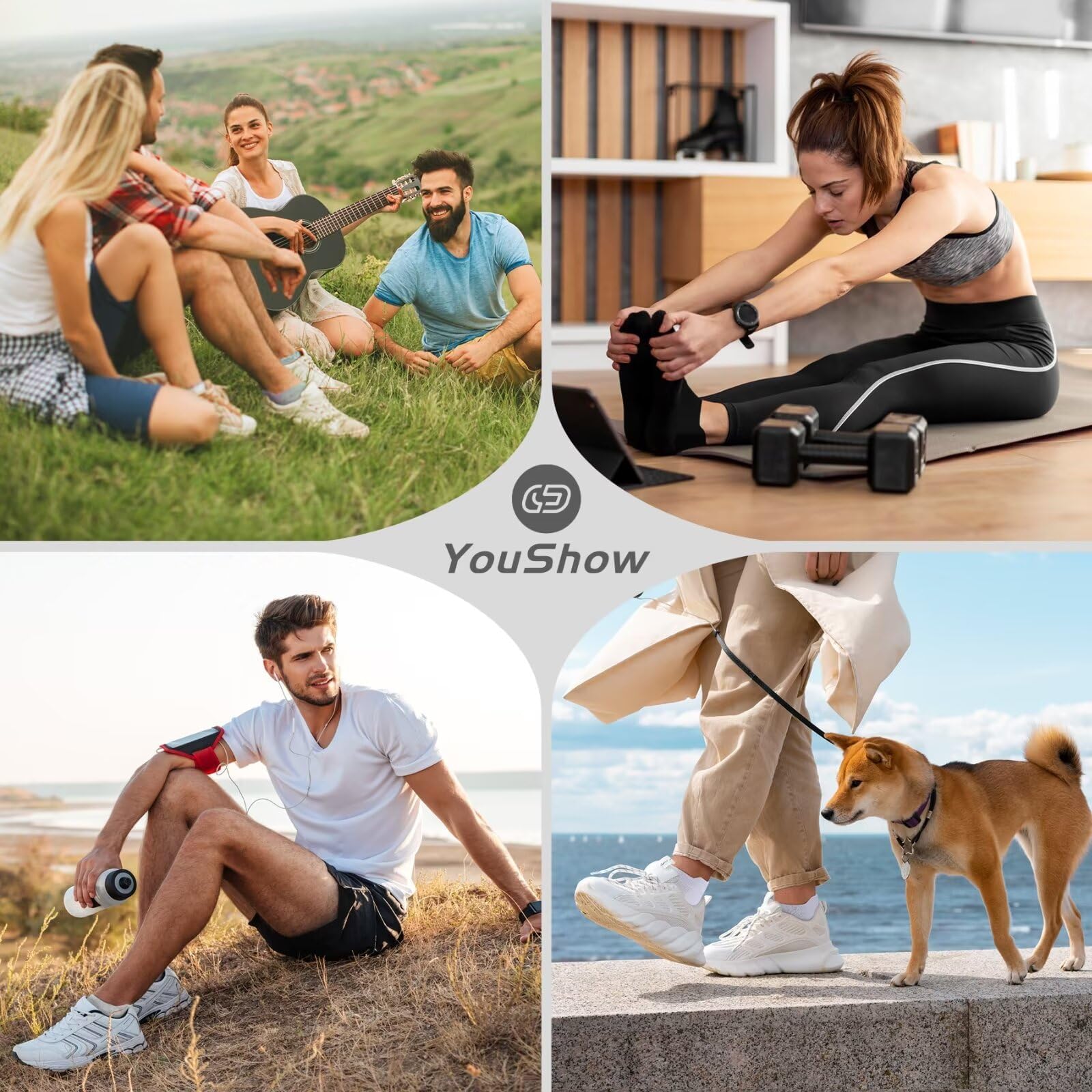 YouShow 10 Paia Calzini Corti Uomo Donna Sportive Traspirante Calze Cotone Calzini