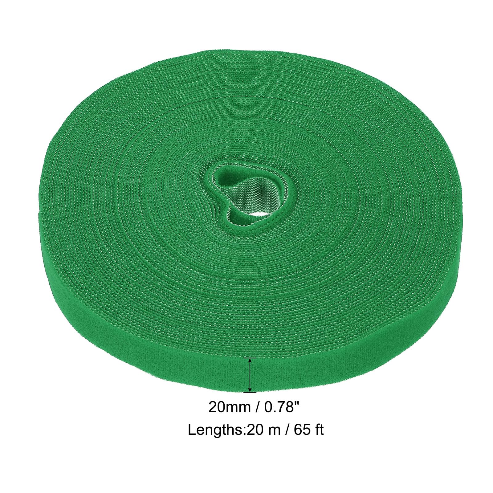 PATIKIL Hook and Loop Straps 0.8 in x 65 Ft, Adjustable Cinch Straps Fastening Cable Straps for Bundling Storage Organization Green - Image 2
