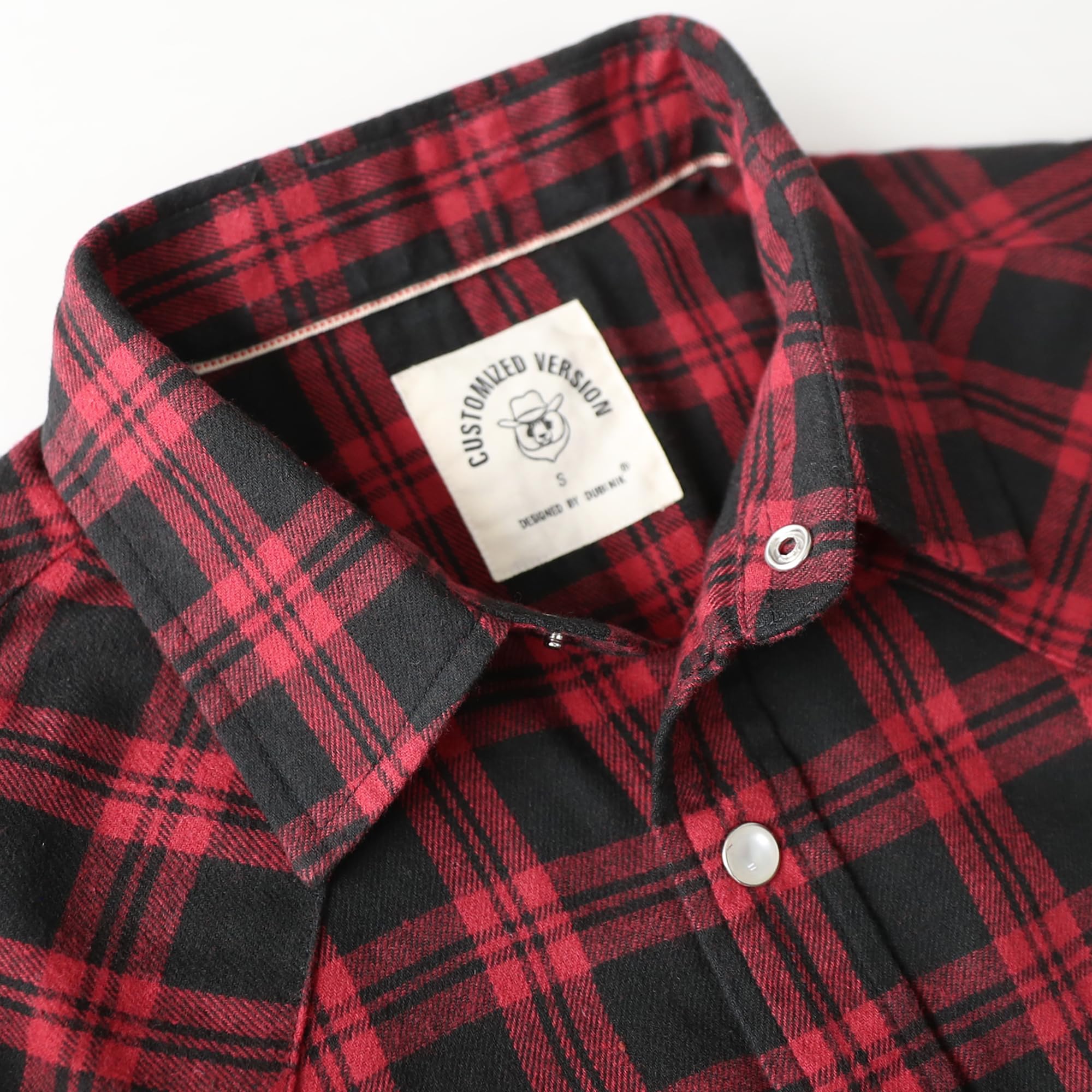 Dubinik®6 oz Camisa de Franela para Hombre Botones a Presión Estilo Vaquero