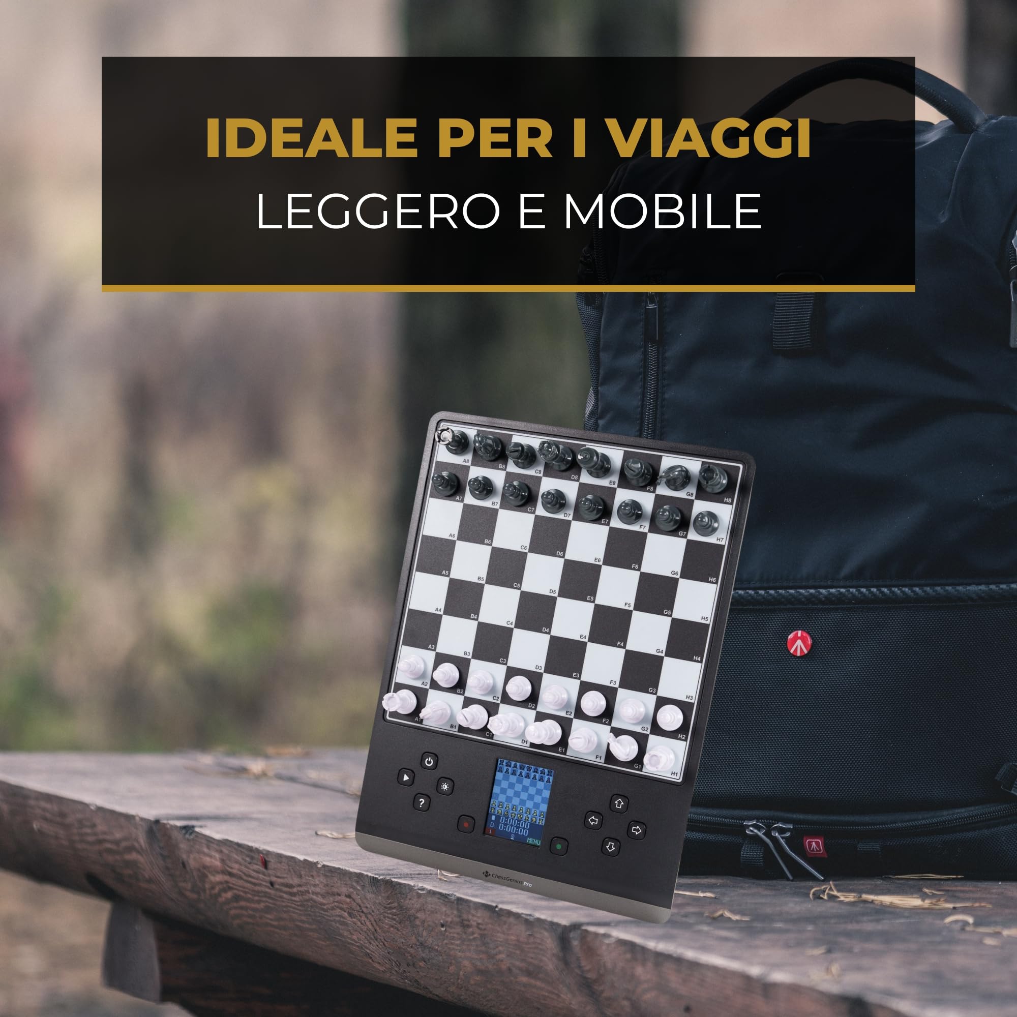 MILLENNIUM M815 ChessGenius PRO - Scacchi computer per bambini, principianti e avanzati, allenatore intelligente per scacchi con diverse opzioni di esercizio e livelli di difficoltà personalizzabili
