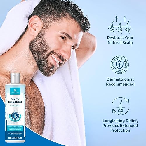 Miniatura 4 de Roycederm Champú para la caspa de alquitrán de hulla, gel medicado con extracto de alquitrán de carbón extra fuerte al 2% para el alivio rápido del