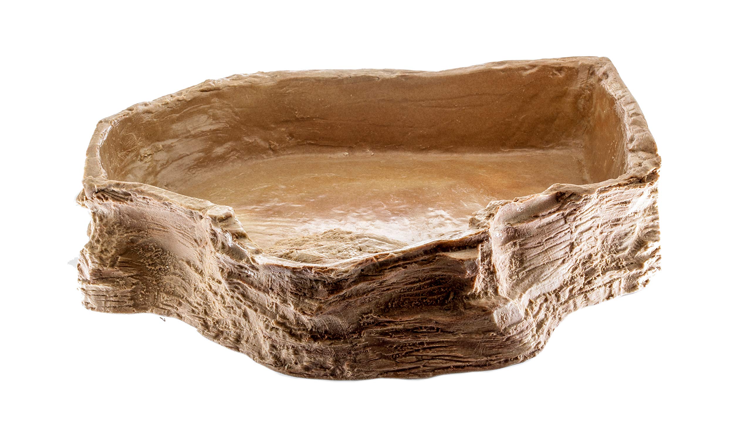 Dragon Eck Wassernapf in Felsoptik - Wasserschale - Futternapf - Eckfelsschale (8500ml - 49x45x11cm, Sandstein)