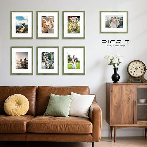 Miniatura 648 de Picrit - Juego de 12 portarretratos de 5 x 7 pulgadas para colgar en la pared o exhibir sobre una mesa, para fotos de 4 x 6 con paspartú o 5 x 7