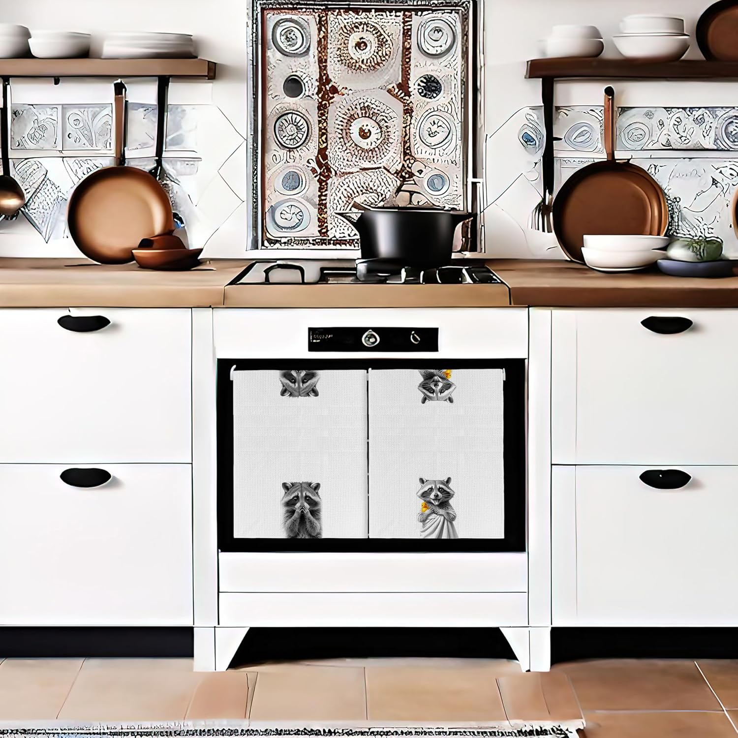 Funny Raccoon Gifts Hand Towels for Bathroom Decor Set of 3, Funny Kitchen Towels, Raccoon Lover Gifts,Kids Bathroom Decor, 16x24 Inches - Image 6