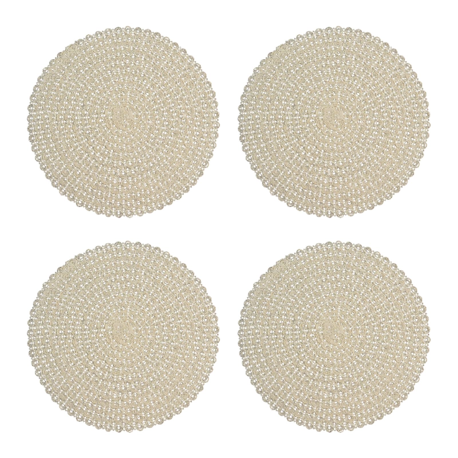 Kelisdi White Decorative Round Placemat Paper Materials For Table Protective 38Cm Diameter Round Dining Mat