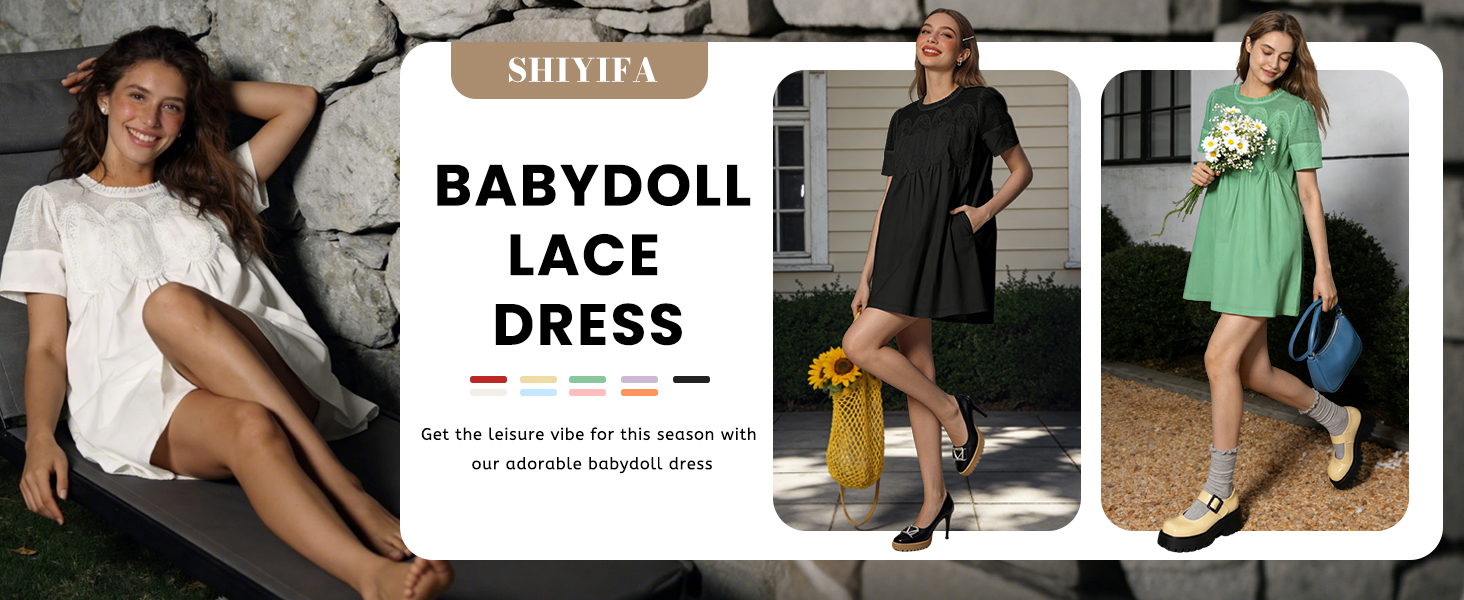 ladies babydoll dresses Mardi Circle Trim Lace Dress White round wear The Babydoll Dress Trend |