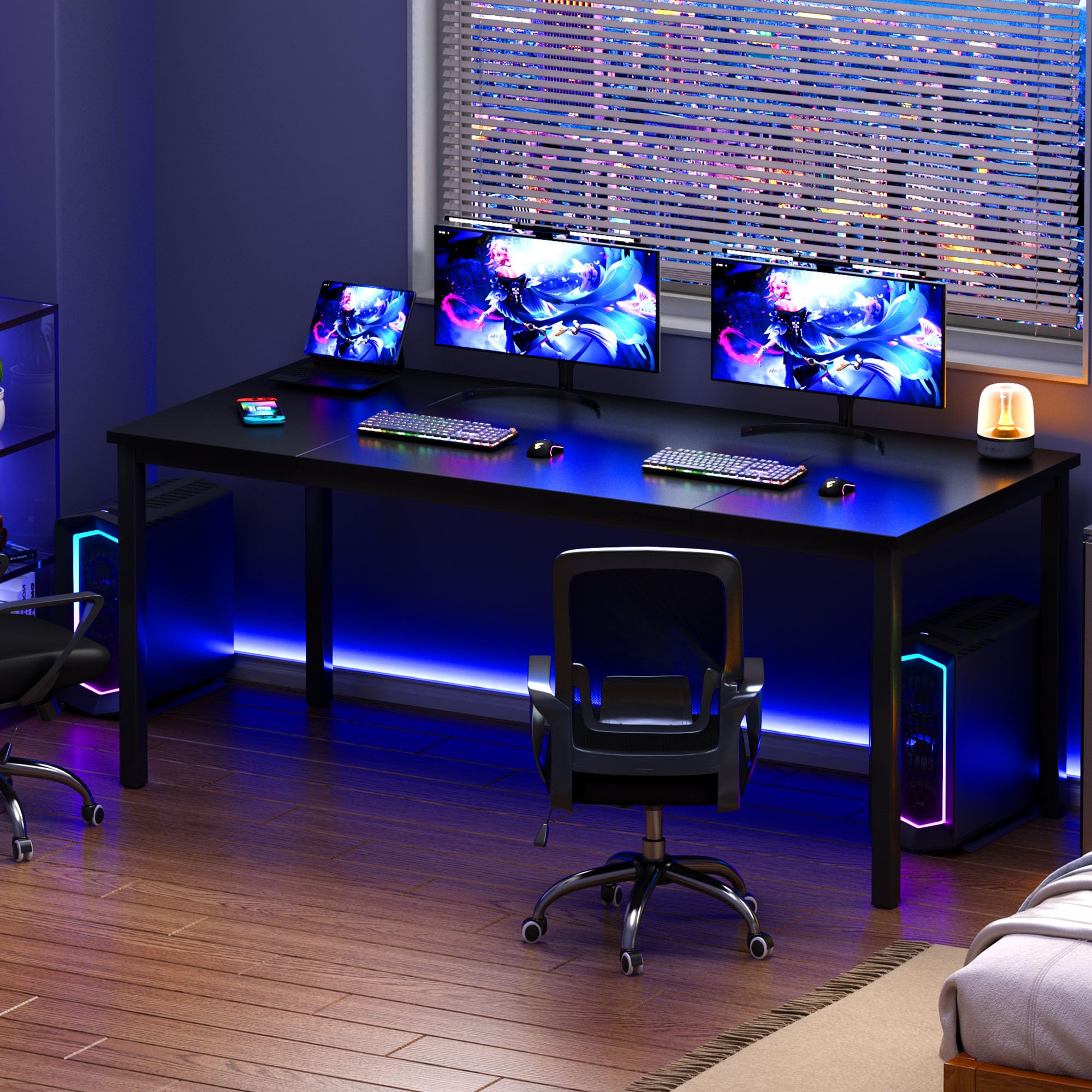 Need Large Computer Desk 70.8 x 31.5 inches Conference Table Large Office Desk Writing Table Workstation for Home Office,Black 10FJGSAC3-180BK-ND