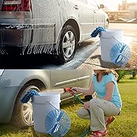 Vista 6 de Amiss Paquete de 2 cubos de lavado de autos, herramientas de lavado automotriz y kits de detalles, herramienta de cubo para prevenir arañazos