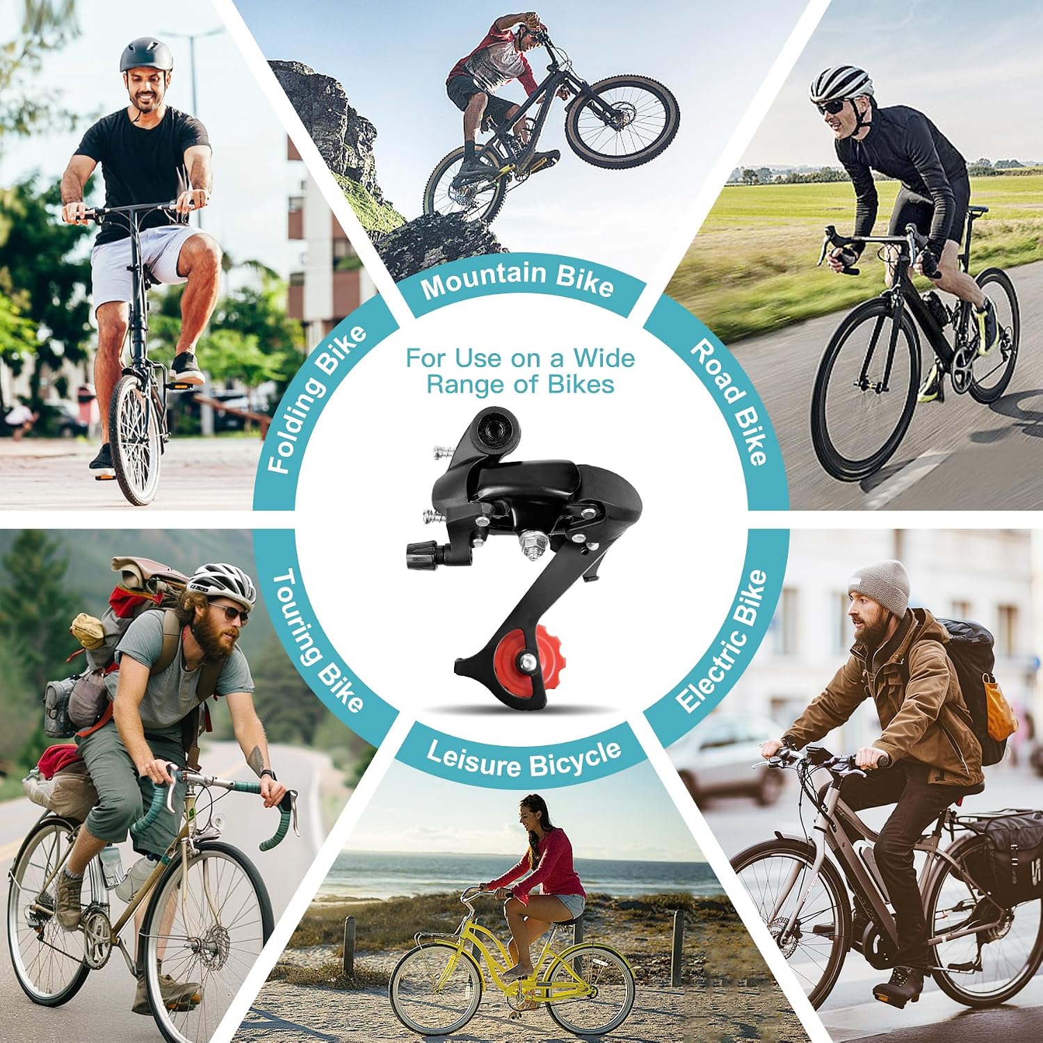 6/7 Speed Rear Derailleur, Direct/Hanger Mount for MTB, Road Bike | Dual Mount Rear Derailleur Compatible With 6/7 Speed Drivetrains. Sturdy Aluminum Construction for Daily and Cargo Cycling