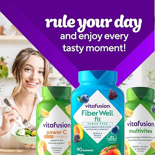 Miniatura 9 de Vitafusion - Suplemento de gomitas con fibra Well Fit, 90 unidades (el embalaje puede variar)