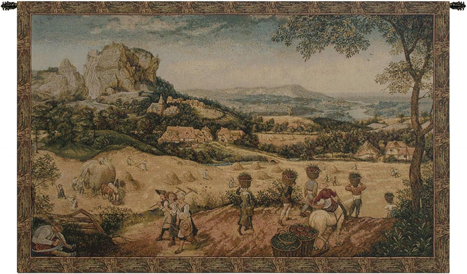 Charlotte Home Furnishings Inc. Collecting Hay Italian Tapestry Wall Hanging 26 X 42 Inch Viscose Cotton And Polyester Blend Wall Art Perfect For Home Decor And Wall Decor by Pieter Bruegel