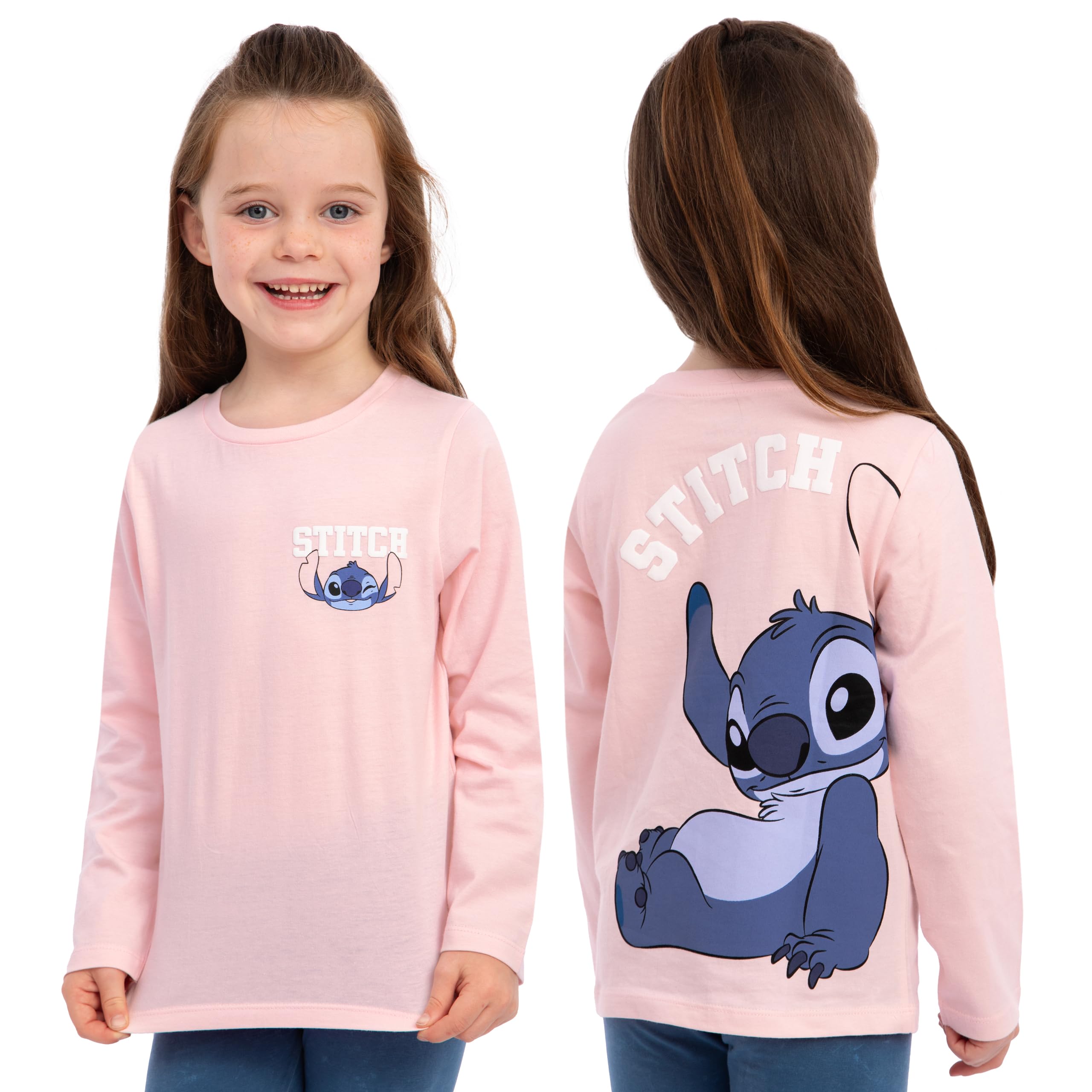 Disney Koszulka z Długim Rękawem Lilo i Stitch, Ubrania Stitch Dla Dziewczynek, Dziewczęce T-shirty