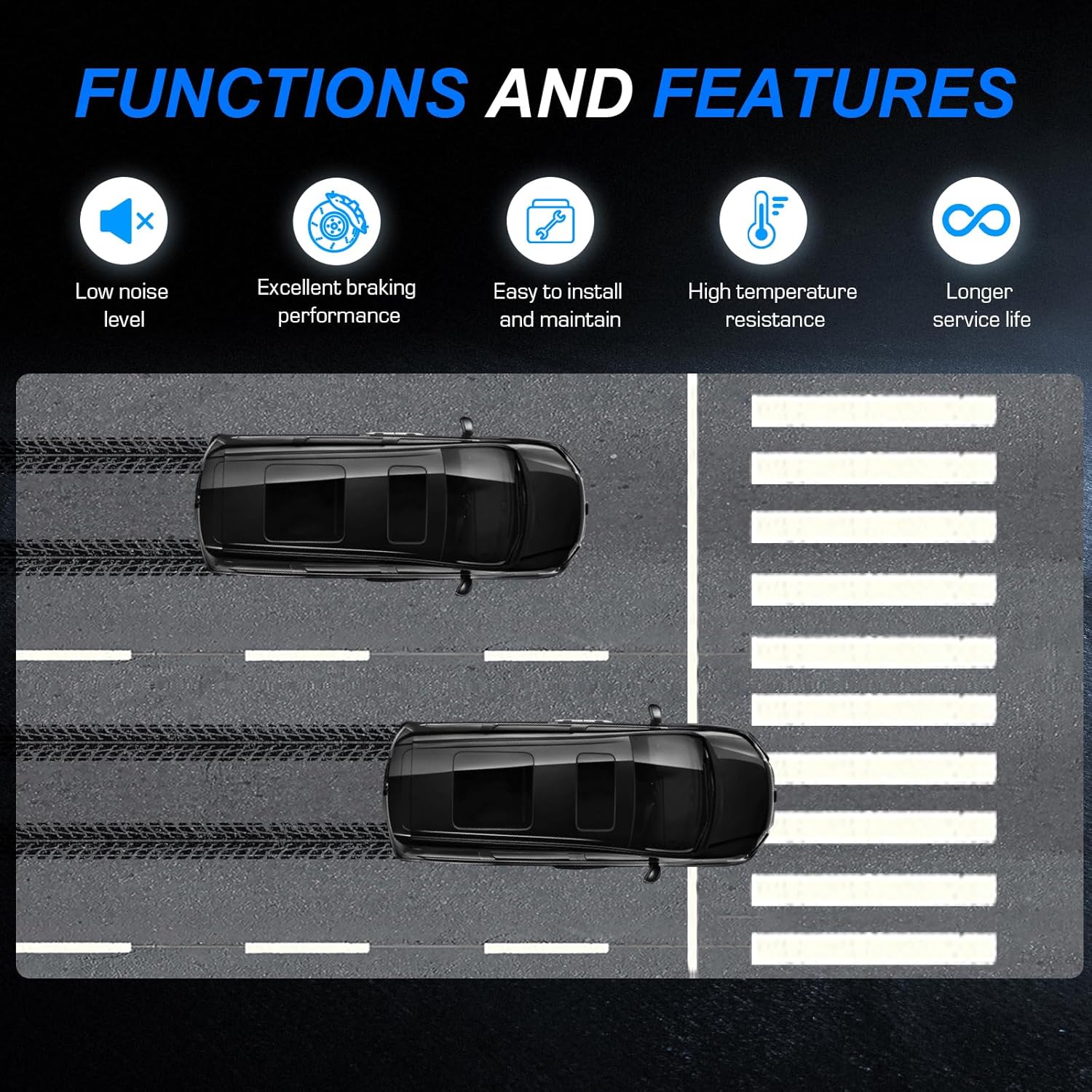 Front Rear Ceramic Disc Brake Pads Set for Toyota RAV4 2006-2012 2.4L 2.5L (Exc. 3rd Rows Seats), for RAV4 2013-2018 Only 2.5L LE, for Lexus HS250h 8PCS(With Hardware)