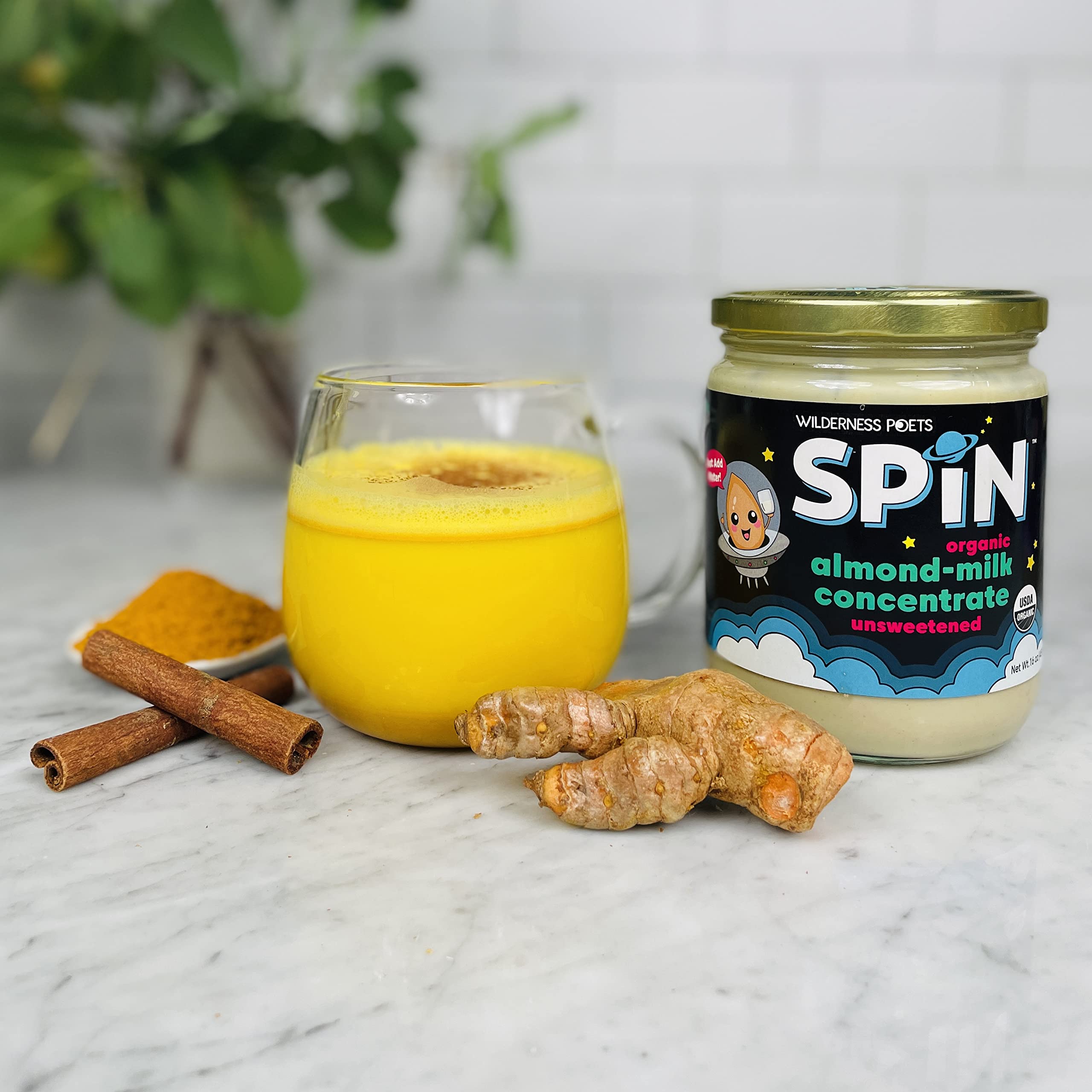 Wilderness Poets SPiN Organic Almond Milk Concentrate Unsweetened - Make Almond Milk or Non-Dairy Creamer for Coffee Tea — view 5