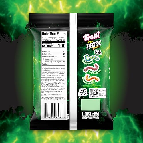 Miniatura 2 de Trolli Electric Crawlers, caramelos de goma agria, bolsas de 4.25 onzas (paquete de 12)