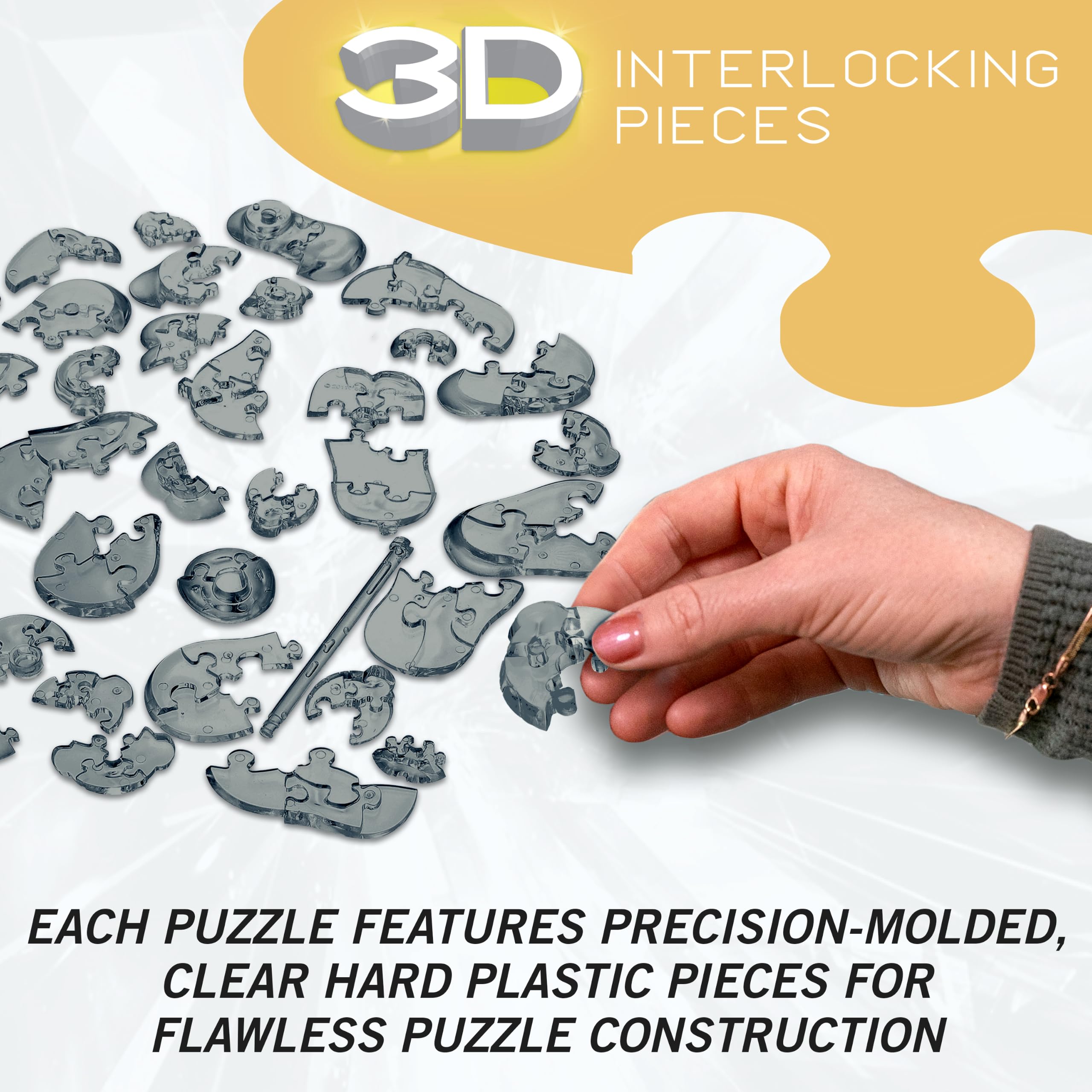 Bepuzzled Original 3D Crystal Puzzle - Treasure Chest Black