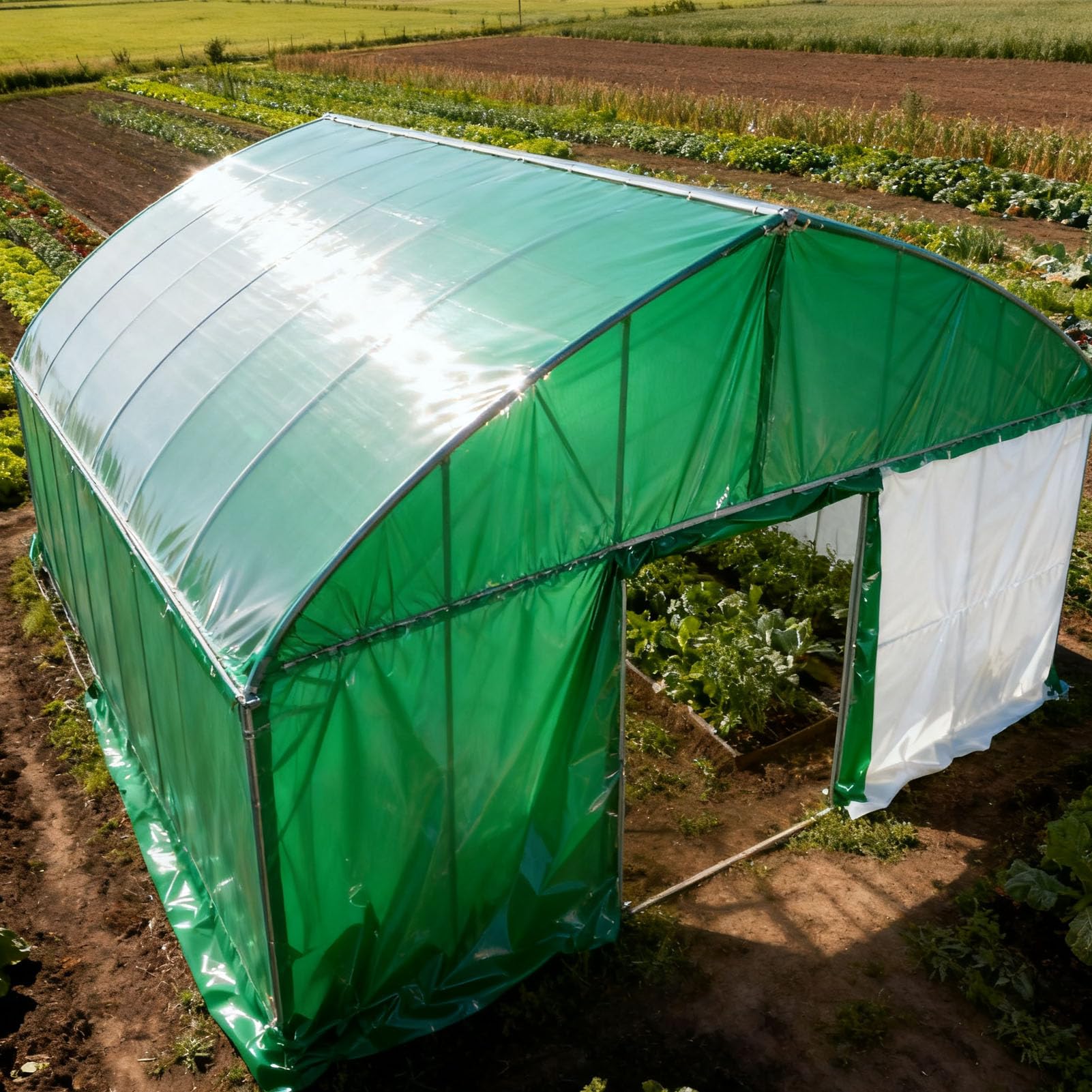 Láminas de Polietileno para invernaderos, Láminas de plástico Gruesas para jardinería, Cubiertas Impermeables Verdes y Blancas para Cultivos agrícolas en invernaderos(Size:3x20m)