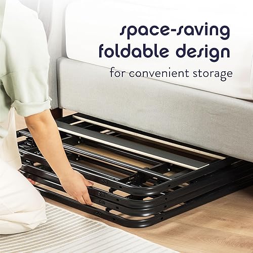 Miniatura 26 de Best Price Mattress Base de cama metálica de 18 pulgadas con base de colchón de listones de acero resistente (no necesita somier)