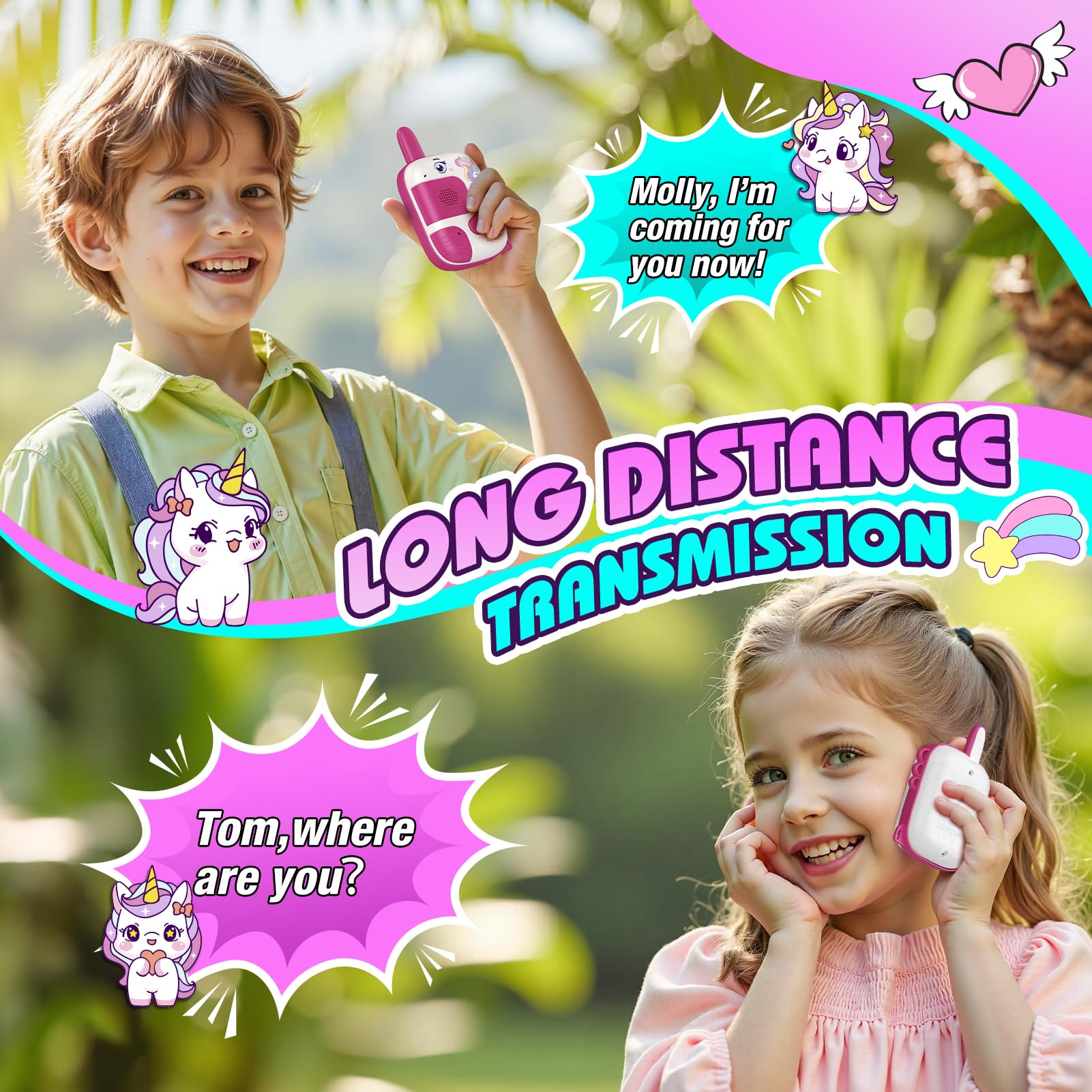 Walkie-Talkie Bambina, Unicorno Bambina Regalo 3 4 5 6 7 8 Anni Walkie Talkies Bambini Giocattoli 3-8 Anni Giocattoli Giochi Esterno 3 4 5 6 7 8 Anni Bambini Idee Regalo Bimba Compleanno Per Bambina