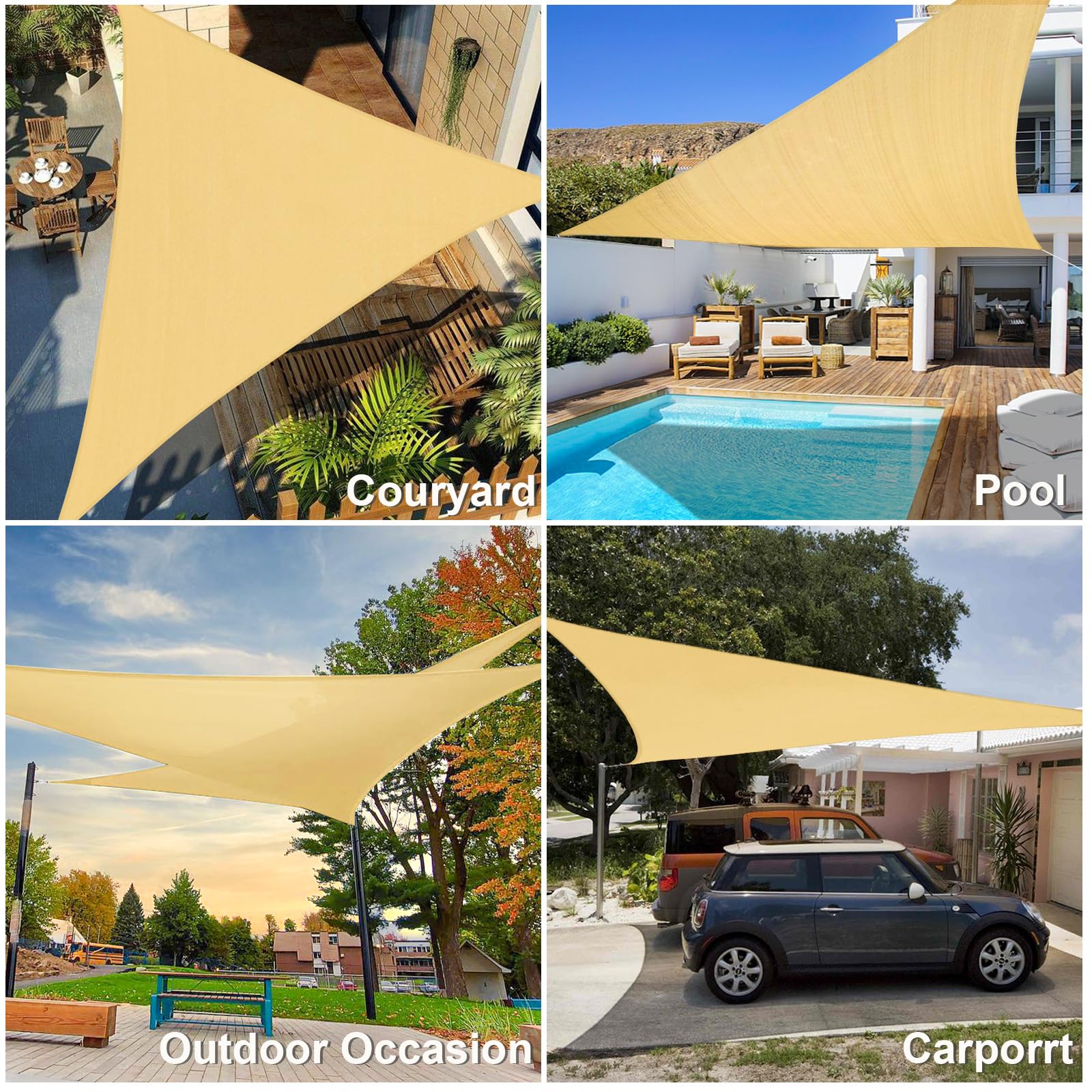 Amazon.com : Amagenix Shade Sail 30'X30'X30' Triangle Sand Easy