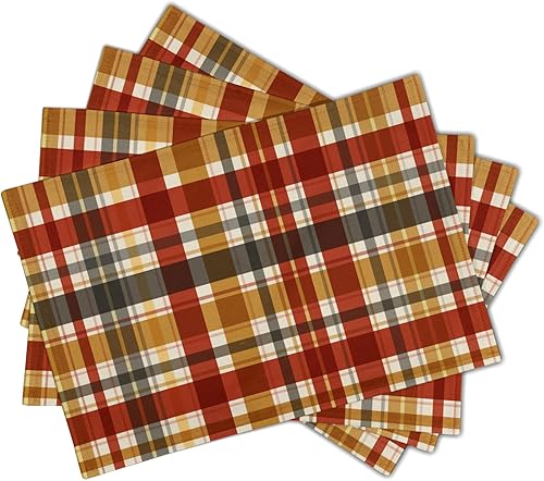 Miniatura 34 de Juego de 4 manteles individuales de arpillera con hojas de otoño, 12 x 18 pulgadas, calabazas de acuarela, Acción de Gracias, decoración de otoño