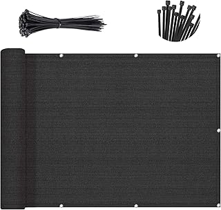 SUNNY GUARD 3'x10' Black Balcony Privacy Screen Fence, Apartments Railing Heavy Duty Wind Screen for Outdoor,Backyard,Patio,Deck Privacy（We Make Custom Sizes）