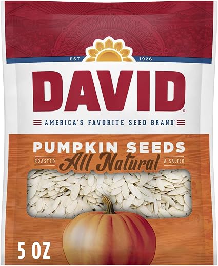 DAVID All Natural Pumpkin Seeds, 5 oz. (Pack of 12)