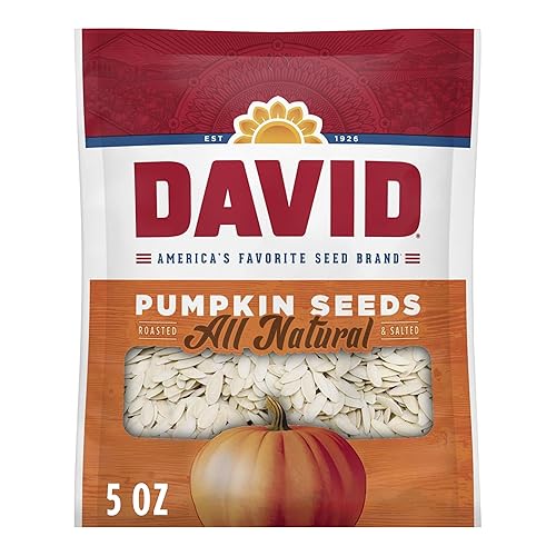 DAVID Semillas de calabaza totalmente naturales, 5 oz. (paquete de 12)