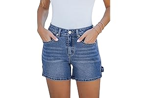 Jean Shorts for Women Trendy High Waisted Denim Shorts Carpenter Stretchy Summer...