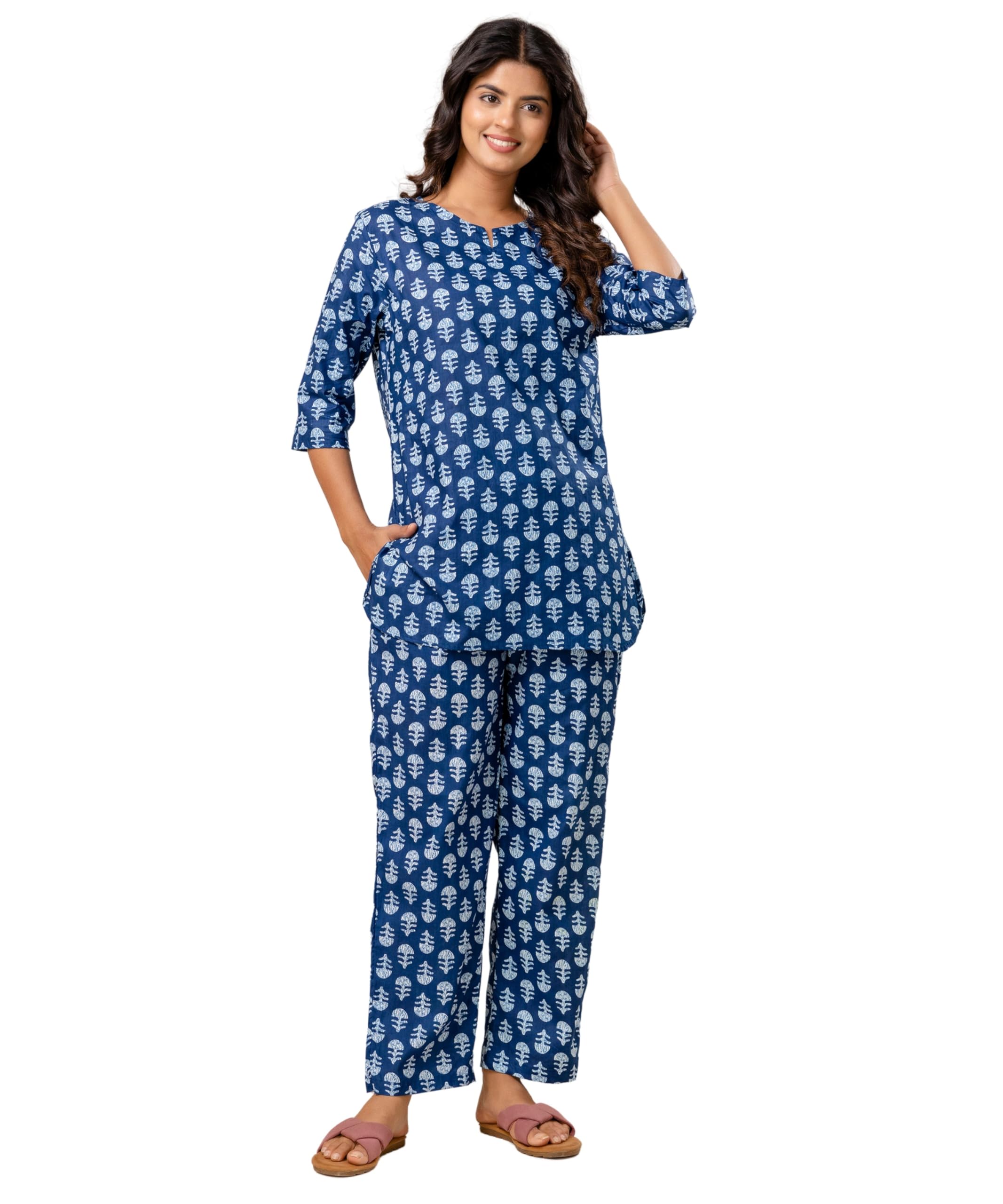 sayang Women's Night Dress Printed Soft Cotton Night Suit for Women Nightwear Loungewear for Women-picture-44