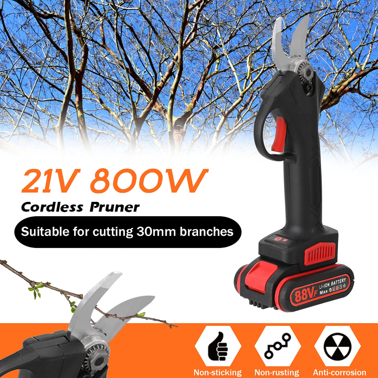 Tijera de podar eléctrica sin escobillas, podadora de ramas, Motor de cepillo de 4 pulgadas, herramienta de carpintería, Mini herramienta de jardín