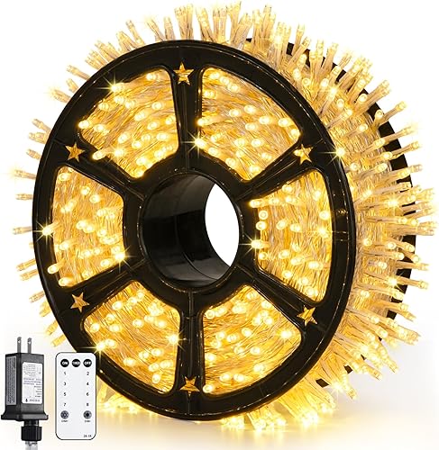Miniatura 136 de JMEXSUSS Guirnalda de luces LED de 168 pies, 600 luces LED para el día de San Valentín, luces rojas de Navidad con alambre transparente, 8 modos