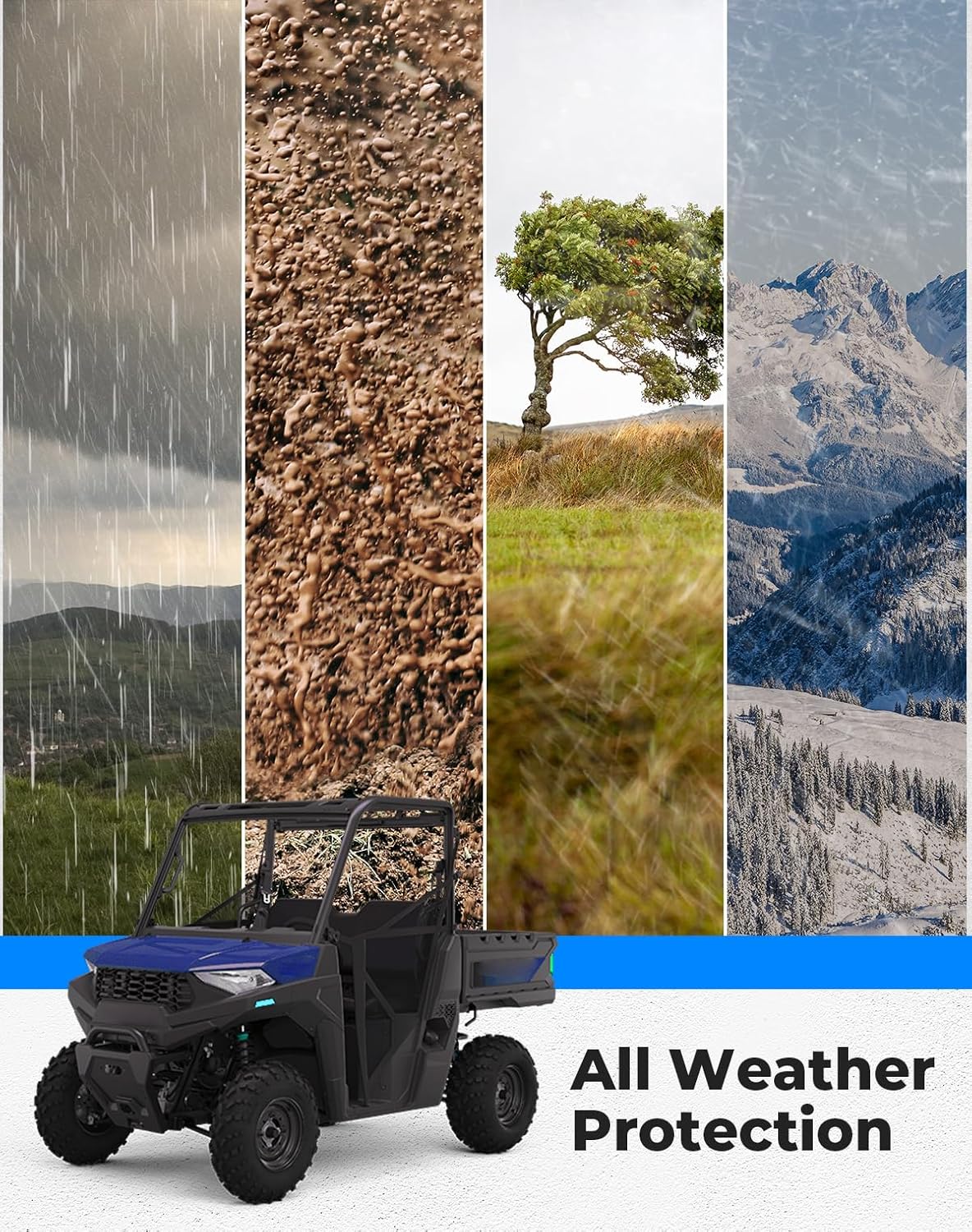 KEMIMOTO Front Floor Mats Compatible with Polaris Ranger SP 570/Crew SP 570 2022-2025 2026, Rubber Anti-Slip Floor Liners TPE Slush Mats 570 Accessories Replace #2889186